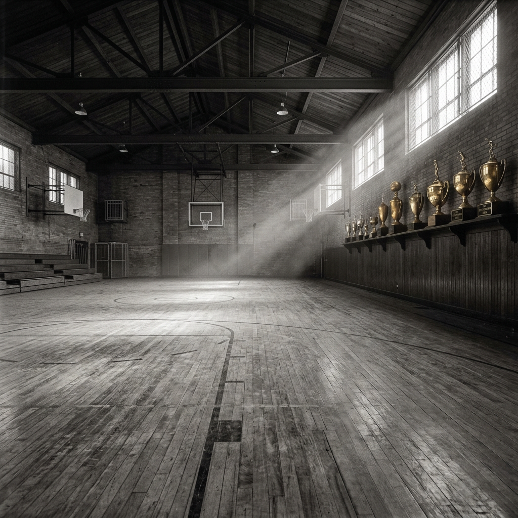 Archival photograph of The Basketball Court
